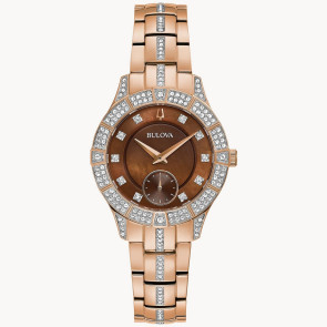Bulova Watches Bulova Ladies' Crystal Dress Sport Watch, Rose Gold-tone