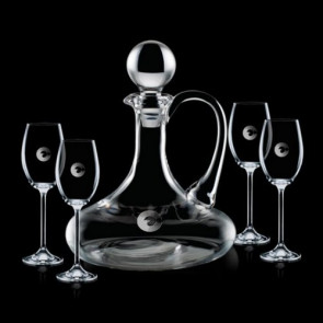 Horsham Decanter and 4 Wine Glasses Engraved