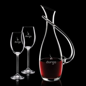 Uxbridge Carafe and 2 Wine Glasses Engraved