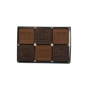 Milk and Dark Chocolate Squares with Logo in Box with Clear Lid 12-Piece
