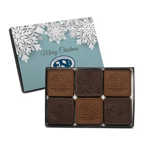 Milk and Dark Chocolate Squares with Logo Design with Lid 12-Pieces