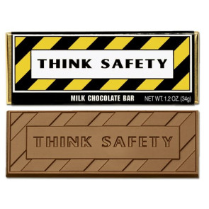 Think Safety Milk Chocolate Bars - Stock Design - CASE PRICED