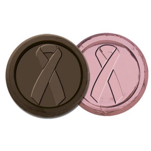 Breast Cancer Awareness Dark Chocolate Coins in Pink Foil - CASE PRICE