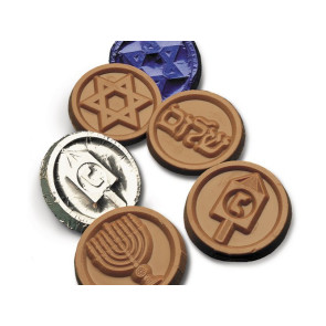 Happy Hanukkah Milk Chocolate Coins - Foil Wrapped - CASE PRICE
