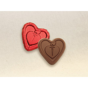 Custom Chocolate Foil Hearts in choice of Foil Color - 1.5 inches