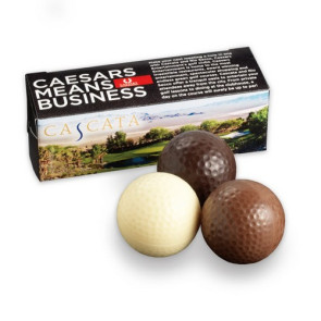 Chocolate Golf Balls in Custom Full Color Gift Box