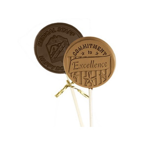 Logo Chocolate Lollipops individually Bagged
