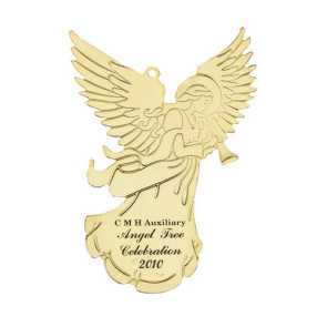 Gold Angel Christmas Ornament with Custom Decoration