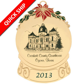 Quick Ship Snow Globe Holiday Ornament with 2 location Imprint