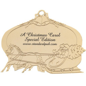Gold Tone Horse & Sleigh Holiday Ornament