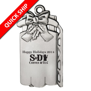 Quick Ship Pewter Finish Sled Ornament