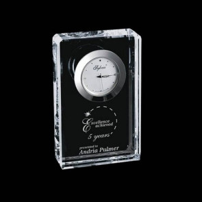 Burlington Clock - Optical Crystal 4.5 in. Wide