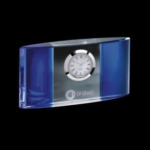Atlanta Clock - Optical Crystal with Blue 5.5 in. Wide