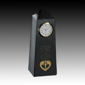 Marble Clock - 6 in. Obelisk