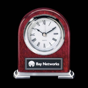 Birmingham Clock - Rosewood with Chrome Accents