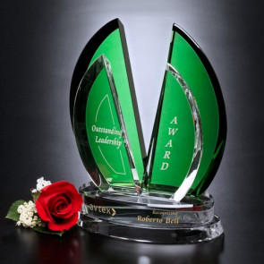 Flight Emerald and Optical Crystal Award 8in