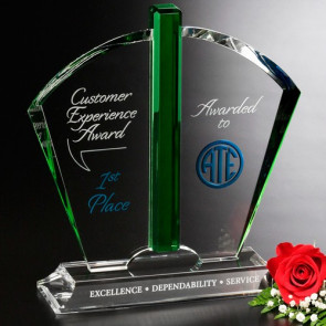 Fandango Emerald and Optical Crystal Award 10-1/2in