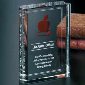 Chronicle Book Optical Crystal Award 6 in.