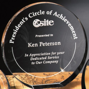 Elite Circle Optical Crystal Award 5 in. Dia.
