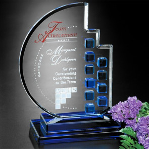 Azure Moon Optical Crystal Award 8 in.