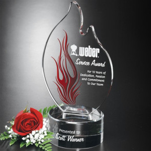 Wildfire Flame Optical Crystal Award 10 in.