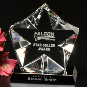 Penta Star Optical Crystal Award 4-1/2 in.