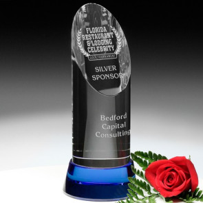Vinton Indigo Optical Crystal Award 10in