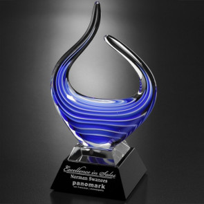 Blue Reflections Art Glass Award 10-3/4 in.