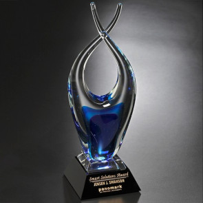 Liberty Art Glass Award Blue 15-3/4 in.