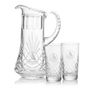 Cavanaugh Pitcher and 2 Hiball Glass Glass