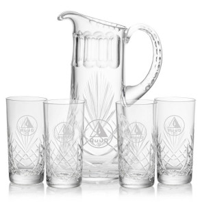 Cavanaugh Pitcher and 4 Hiball Glass Glass