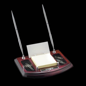 Ashcroft Desk Organizer - Rosewood with Chrome Pens