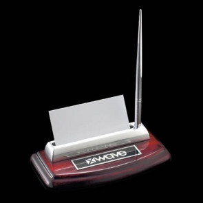 Corbett Pen/Cardholder - Rosewood/Chrome