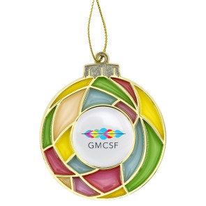 Stained Glass Bulb Ornament with Full Color Logo Imprint