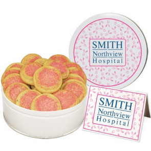 Pink Sugar Cookies with Your Full Color Print on Lid