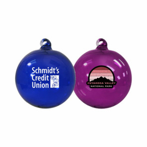 Promotional Glass Christmas Ornaments - Iridescent - Hand Blown