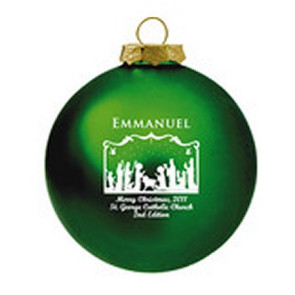 Customized Glass Green Christmas Ornaments
