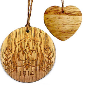 Heart Shape Wood Ornament Laser Engraved