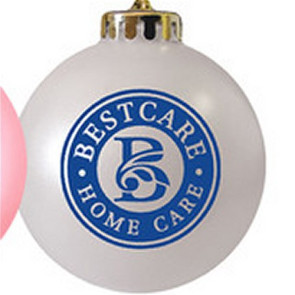 White Promotional Christmas Ball Ornaments - Shatterproof