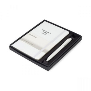 Moleskine Medium Notebook and GO Pen Gift Set White