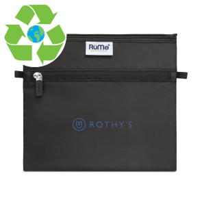 RuMe Recycled 2 Zipper Pocket Pouch - Black