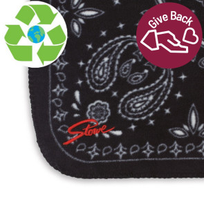 Slowtide Fleece Blanket - Eco Friendly - Recycled - Paisley Park - Black