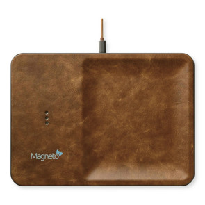 Courant Classics Catch: 3 Wireless Charger Catch-All - Saddle