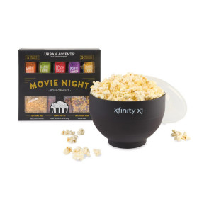 Movie Night Gourmet Popcorn Gift Set - Black Popcorn Popper
