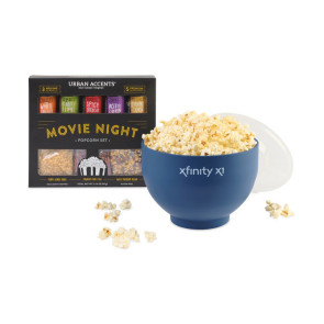 Movie Night Gourmet Popcorn Gift Set - Navy Popcorn Popper