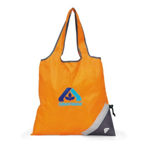 Latitudes Foldaway Shopping Bag Drawstring Tote Bag - Tangerine