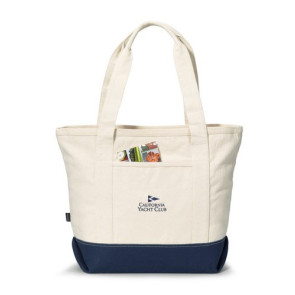 Newport Cotton Zippered Tote - Navy
