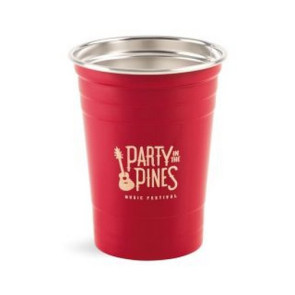 Party Time Stainless Tumbler - 17 oz. Red