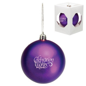 Custom Purple Shatterproof Christmas Ornament