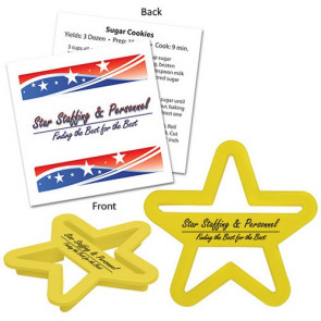 Star Cookie Cutter with Your Company Branding on the Cookie Recipe